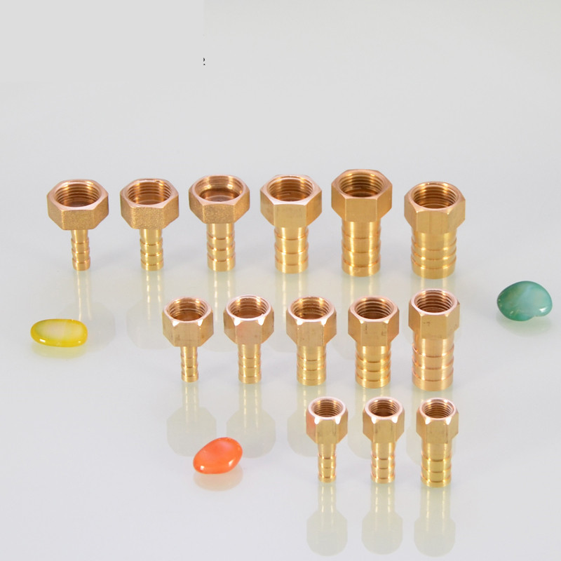 Encaixe de mangueira de latão 6/8/10/12/14/16/19/25mm, cauda farpada 1/8 "1/4" 3/8 "1/2" 3/4 "1" bsp macho fêmea rosca conector de cobre acoplador