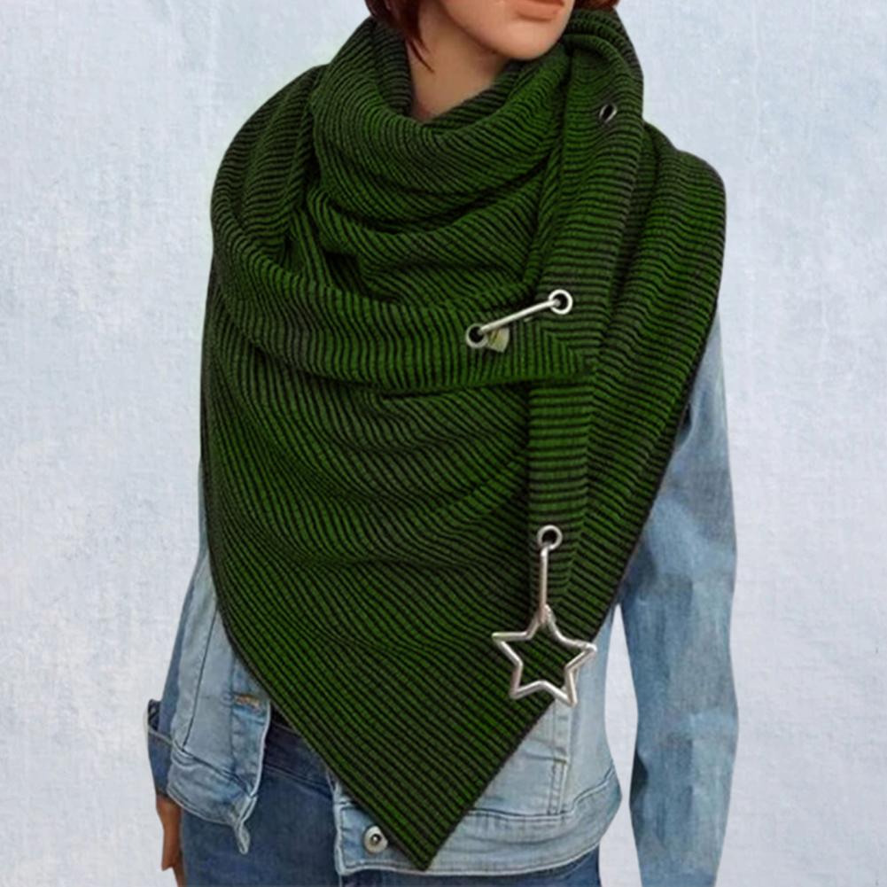 Herfst Winter Vrouw Sjaal Alle Match Streep Sterren Hanger Winter Sjaals Afwerking Sjaal De Vier Seizoenen Ontwerp Warme Mode Print
