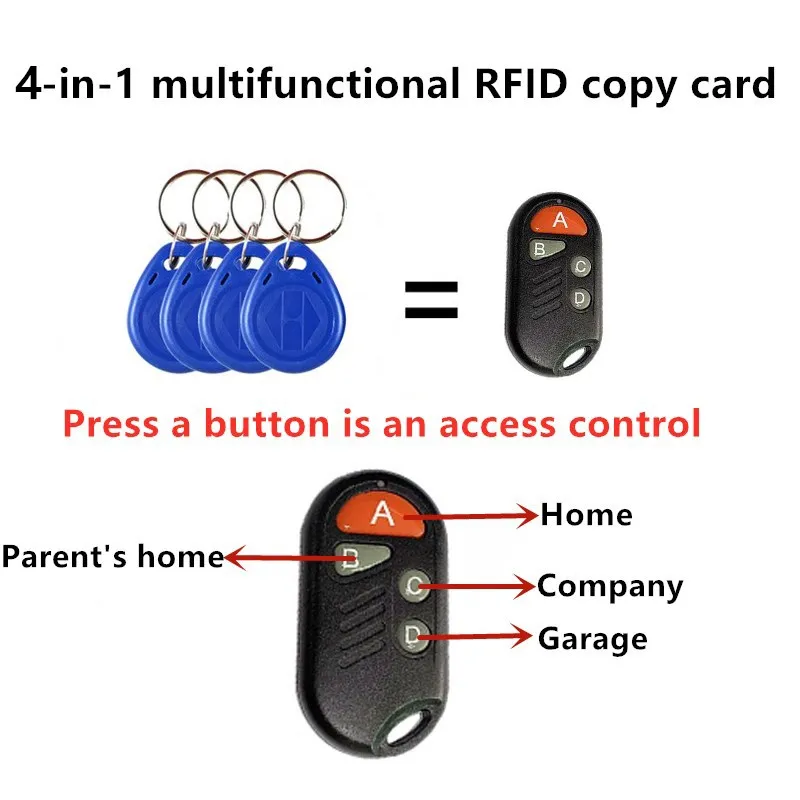 1 Cái/lốc RFID Nhiều Keyfob 4 Hay 5 Trong 1 125Khz T5577 EM ID Viết Được IC 13.56Mhz 1K S50 UID Có Thể Thay Đổi Thẻ Tag