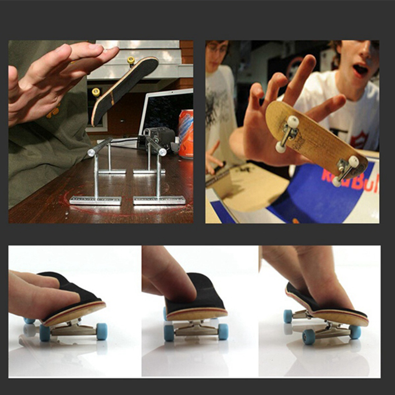 Skate completo de dedo com escala de madeira de bordo de 34 mm 32 mm com caminhão e rodas