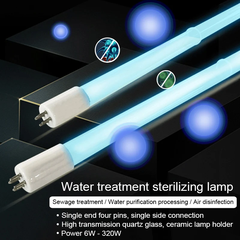 G10q GPH303T5L 6/8/10/14/15/17W UV Tiệt Trùng Đèn Ánh Sáng Lọc Tia Cực Tím với Ống Thẳng Loại Và Đơn Kết Thúc 4 Kim