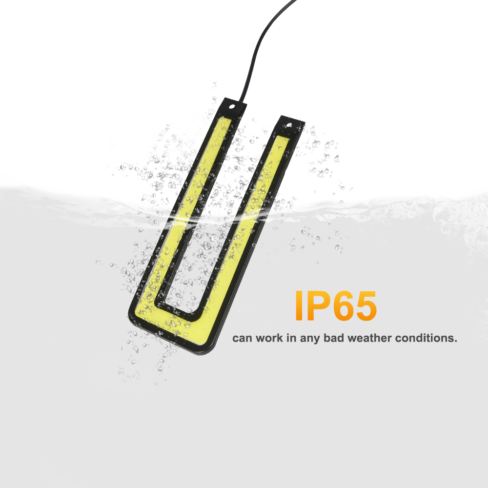 NLpearl 1 คู่จัดแต่งทรงผมรถ COB LED DRL ไฟวิ่งกลางวัน Auto DC 12V Bright LED DRL ภายนอกสําหรับรถขับรถหมอกโคมไฟ