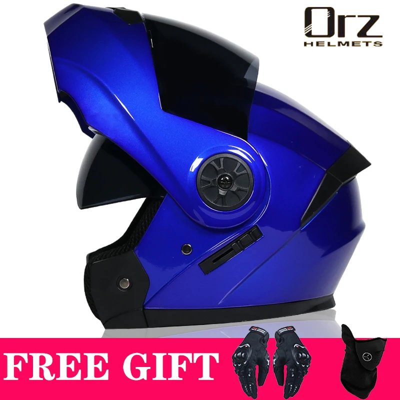 Najnowszy, zatwierdzony przez DOT, modułowy kask motocyklowy z klapką Voyage Racing z podwójnymi soczewkami i wewnętrznym wizjerem