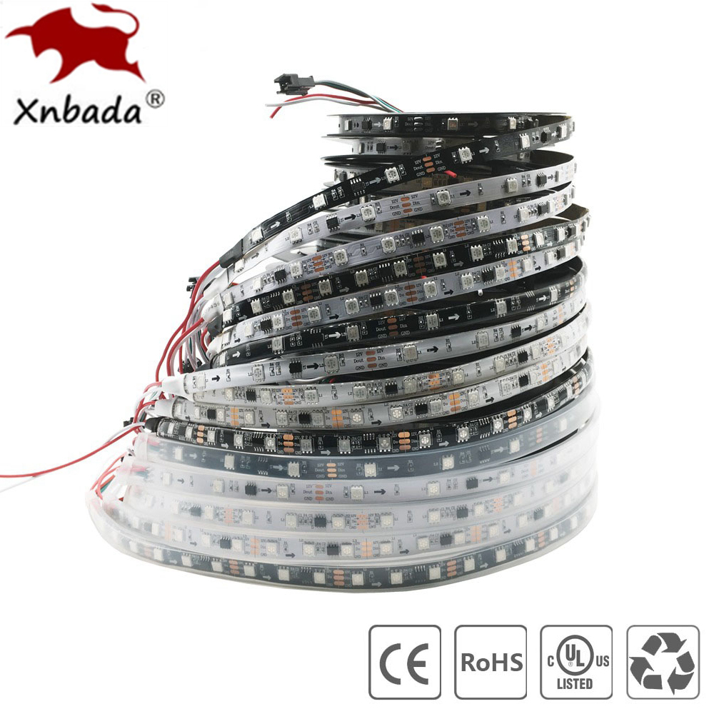 DC12V WS2811 5050 RGB direccionable tira de píxeles Led cinta de colores cinta Led Digital Flexible externa 1 Control IC 3