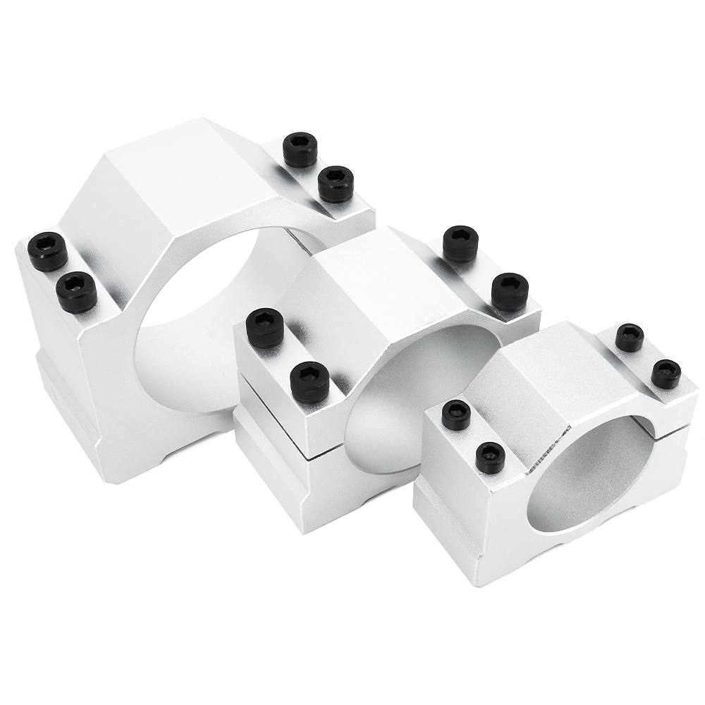 NEW 52mm 55mm 65mm 80mm Spindle Clamp Mounting Bracket With 4 Screws For 400W 500W 1.5KW 2.2KW Spindle CNC Milling Motor Machine
