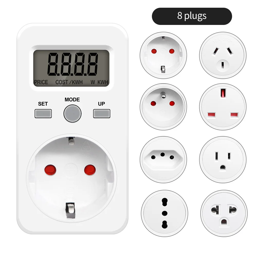 Digitales Watt meter 220V 110V Wechselstrom Leistungs messer Strom verbrauch Energie zähler EU Stecker Leistung Kilowatt Leistung Stromzähler