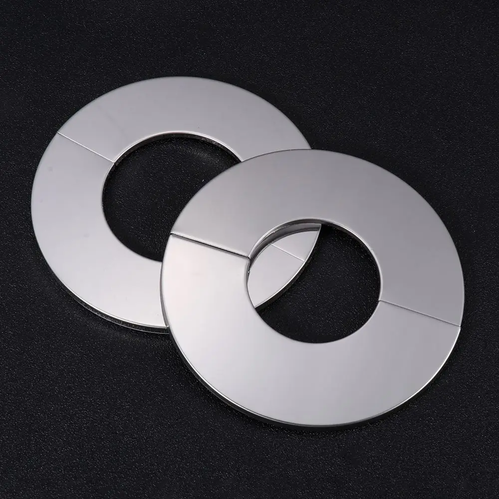 1PC กาวก๊อกน้ำสแตนเลสตกแต่งฝักบัวอาบน้ำ Chrome Finish ผนังครอบคลุมอุปกรณ์ห้องน้ำ