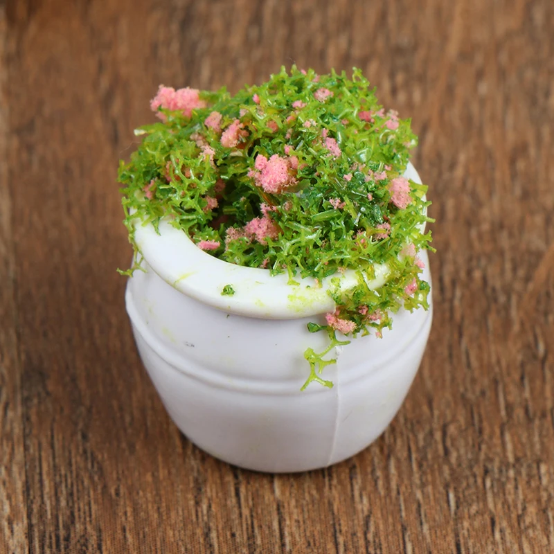 Bộ 2 Búp Bê Lắp Ghép Nội Thất 1:12 Mini Xanh Vật Có Hoa Cây Cảnh Chậu Hoa Nội Thất Đồ Chơi Cho Trẻ Em