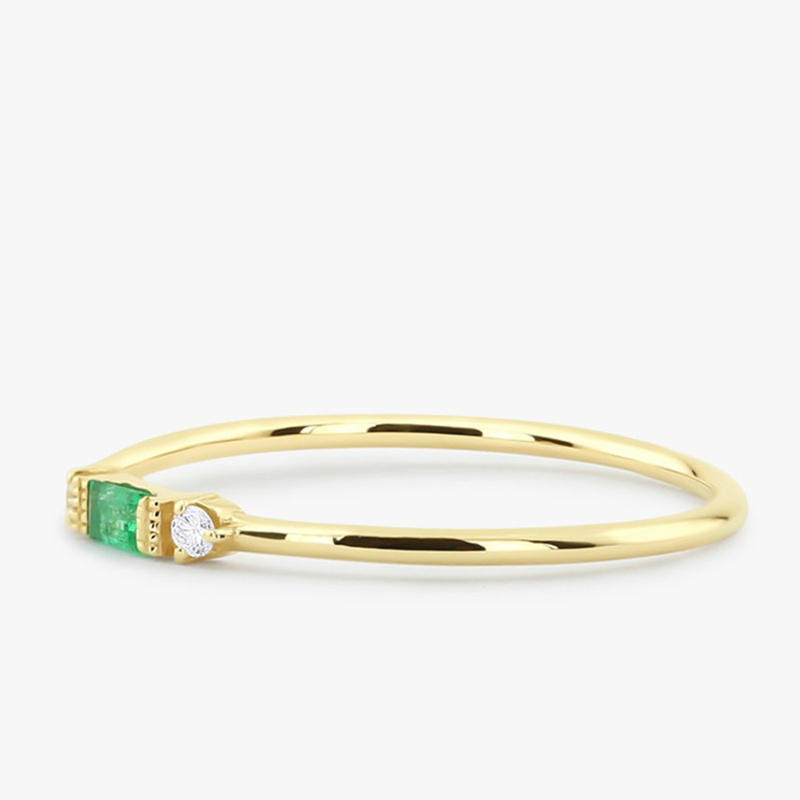Anillo de Plata de Ley 925 a la moda, anillo de circón esmeralda para mujer, regalo de joyería