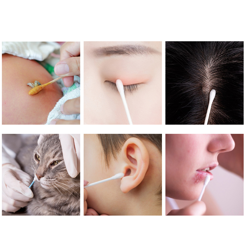 100 Chiếc Vệ Sinh Tai Gậy Tre Hình Xăm Môi Bông Micro Bàn Chải Đôi Tai Cây Đũa Phép Xoắn Ốc Bông Chăm Sóc dành Cho Tai