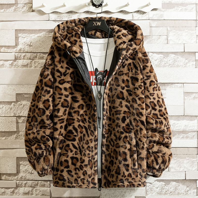 2025, Herbst/Winter-Jacke mit Leopardenmuster, lockere und bequeme, mit Baumwolle gefütterte Jacke, modische warme Herbstjacke für Herren und Damen