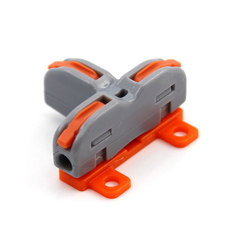 Conectores de Cable tipo Mini T, Cable de cableado compacto Universal rápido, conector eléctrico, bloque de terminales a tope Push-in