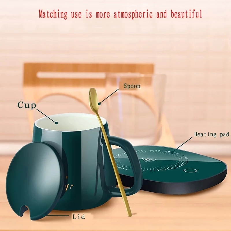 55 ℃   Scaldatazze da caffè Riscaldatore per tazze Sottobicchiere Riscaldamento a temperatura costante Set tappetino per tazza elettrico USB Latte Acqua Home Office Regalo