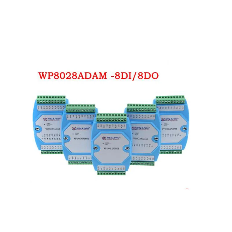 Digitale in- en uitgangsmodule geïsoleerd 8DI/8DO RS485 MODBUS RTU WP8028ADAM NPN