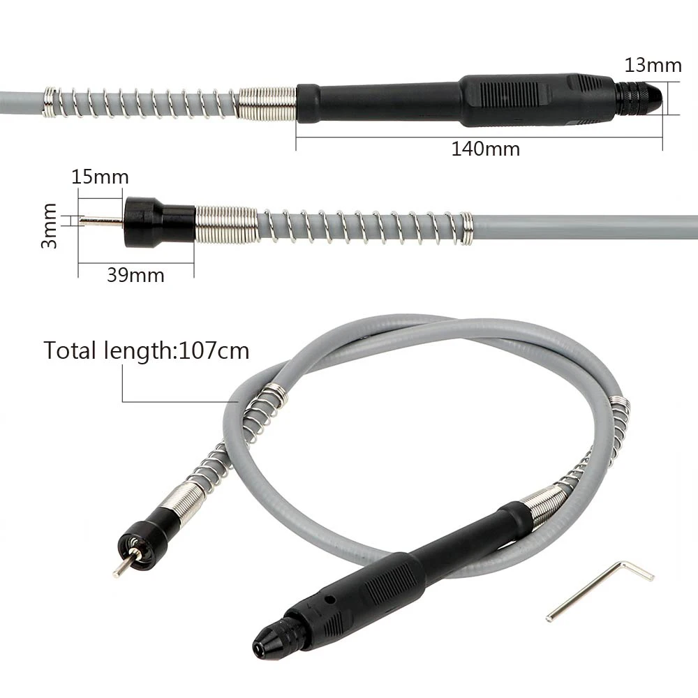 NICEYARD Griffschleifer, flexible Welle mit 0,3–3,2 mm Bohrfutter, weiche Flexwelle für Dremel 3000, Elektrowerkzeug-Zubehör