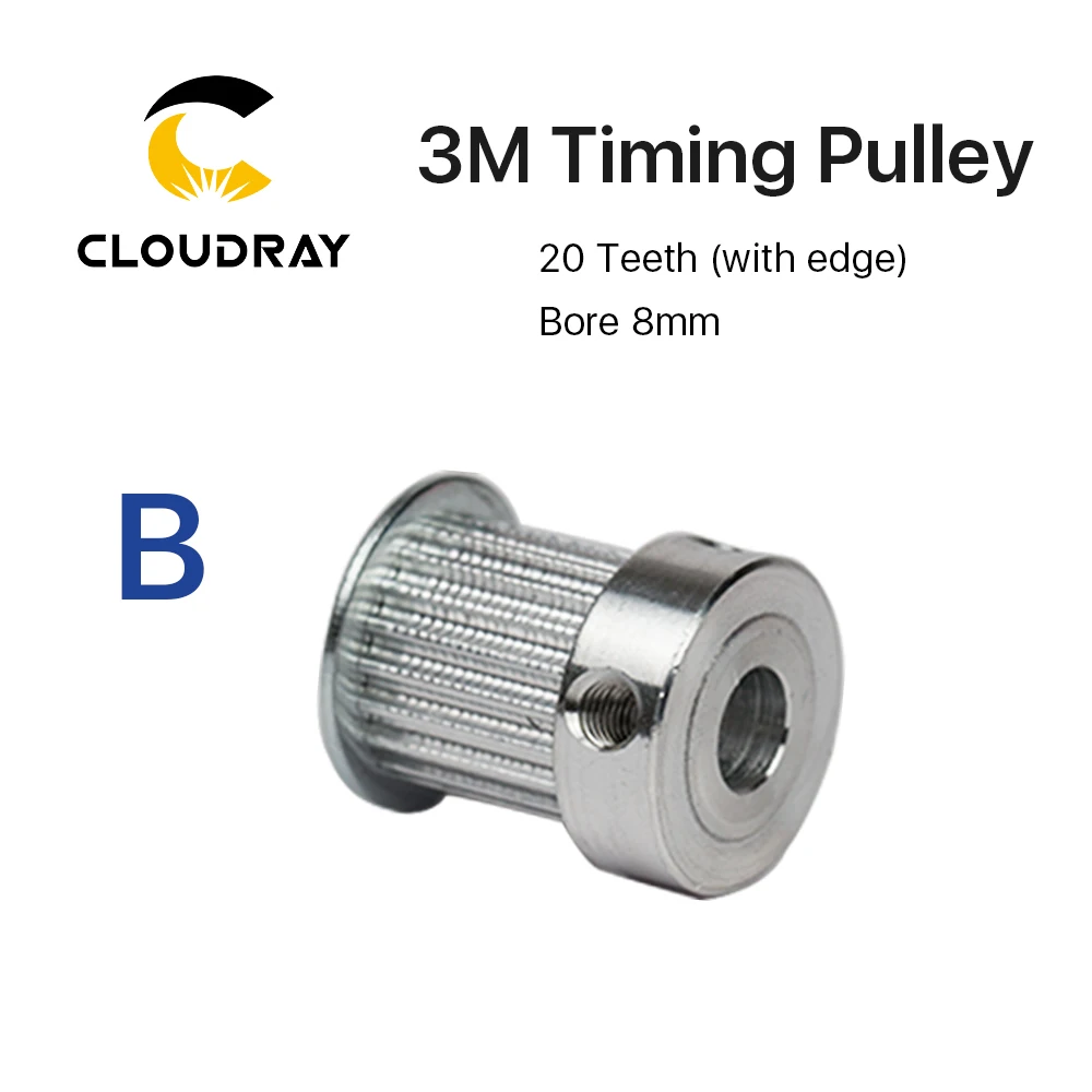 Cloudray CO2 Laser Chi Tiết Kim Loại Đồng Bộ HTD 3M Bánh Ròng Rọc 6.35/8/12Mm Cho DIY CO2 chữ Khắc Laser Cắt