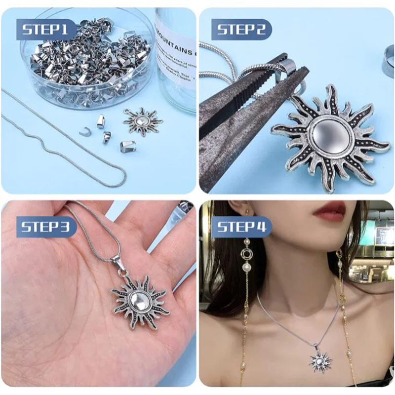 100 pçs fechos de aço inoxidável bails charme sementes de melão fivela pingente diy colar pulseira conectores jóias descobertas