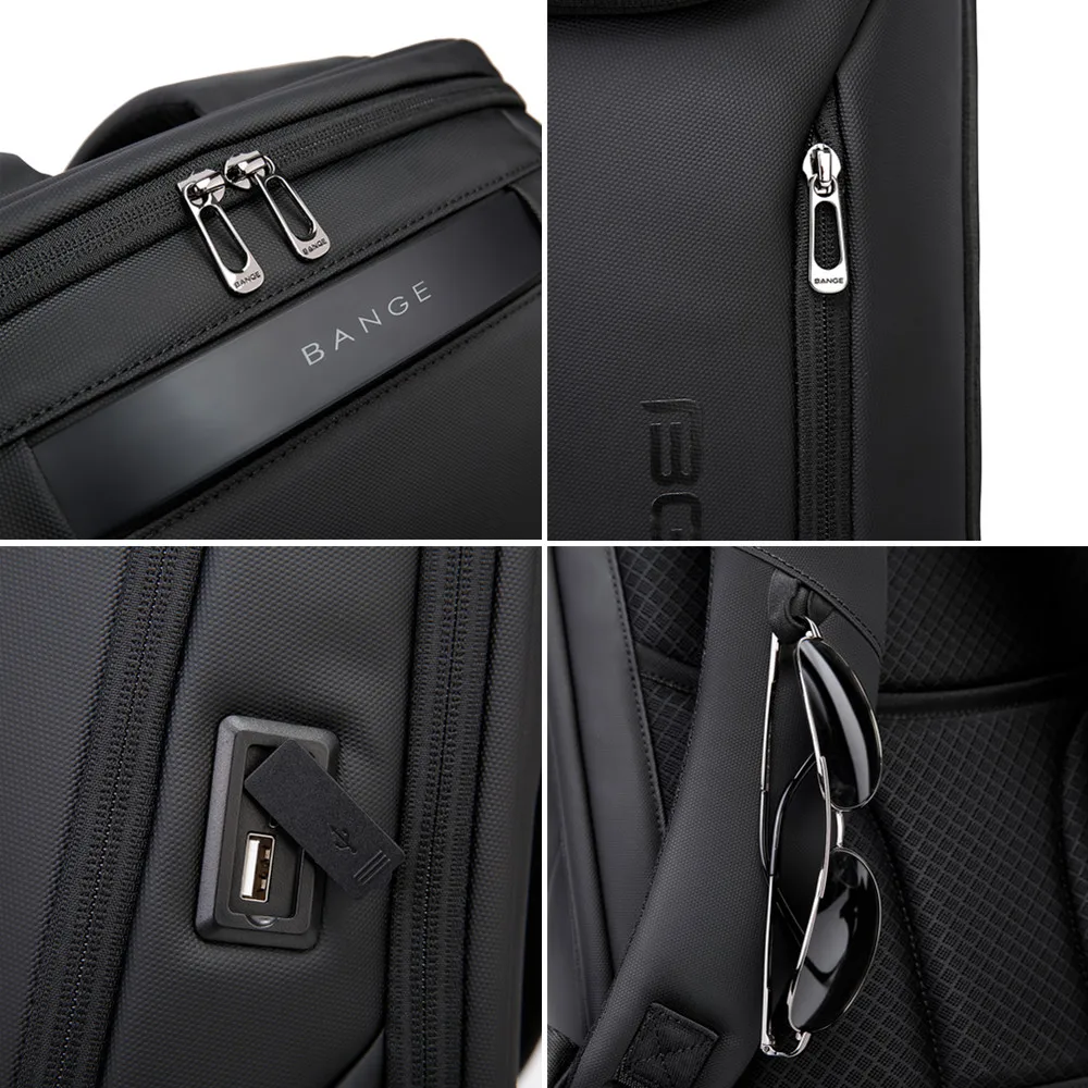 BANGE Antirrobo Mochila impermeable para computadora portátil 17 Bolsa de computadora Viajes Negocios Senderismo Mochilas Mochila escolar Mochila para hombres