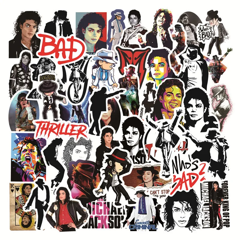 10/30/50 Uds Rock Star Singer Michael Jackson pegatinas de grafiti motocicleta equipaje guitarra monopatín juguete clásico pegatina genial