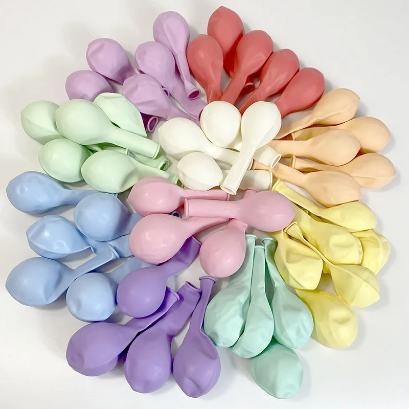 Macarons Color Pastel Candy Bong Bóng Sinh Nhật Cưới Kid Đồ Chơi Trang Trí Bóng Heli Balo Cho Bé Không Globos