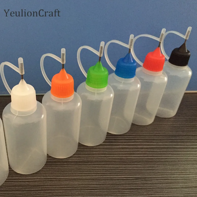 Chzimade 5 uds 30ml herramientas de alfarería de cerámica de plástico recargables aguja exprimible línea de punta de botella herramientas de arcilla polimérica DIY regalos