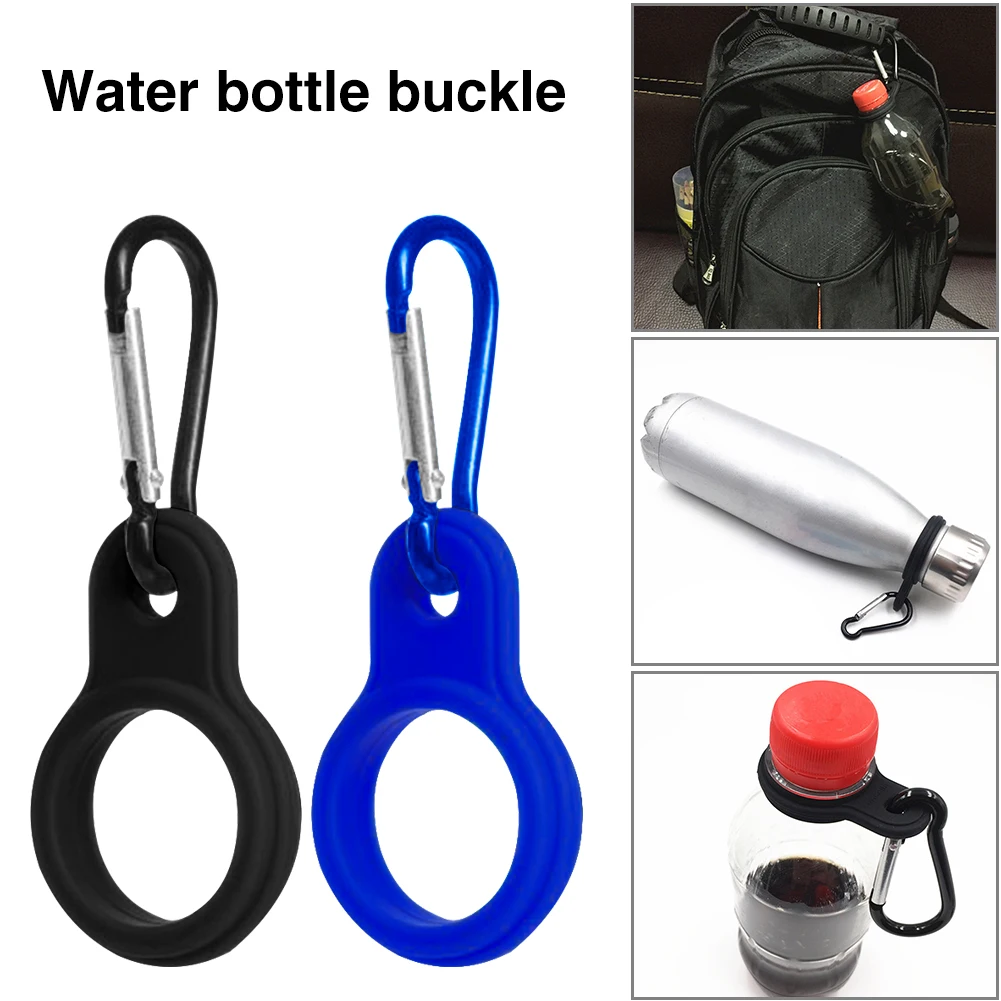 Hervidor colgante con hebilla, mosquetón de silicona, soporte de botella de agua para deportes, campamento al aire libre, Camping, elementos portátiles para exteriores