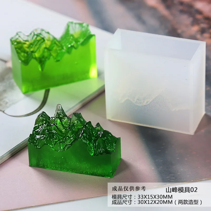 両面山型 UV エポキシ樹脂モールド Diy 手作り高ミラーシリコーンペンダント金型ジュエリーツールを作る工芸品