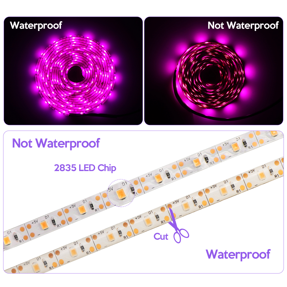 LED Grow Light Spectrumเต็มUSB Grow Light Strip 2835 LED Phytoโคมไฟสําหรับในร่มเมล็ดดอกไม้Hydroponicปลูกโคมไฟ