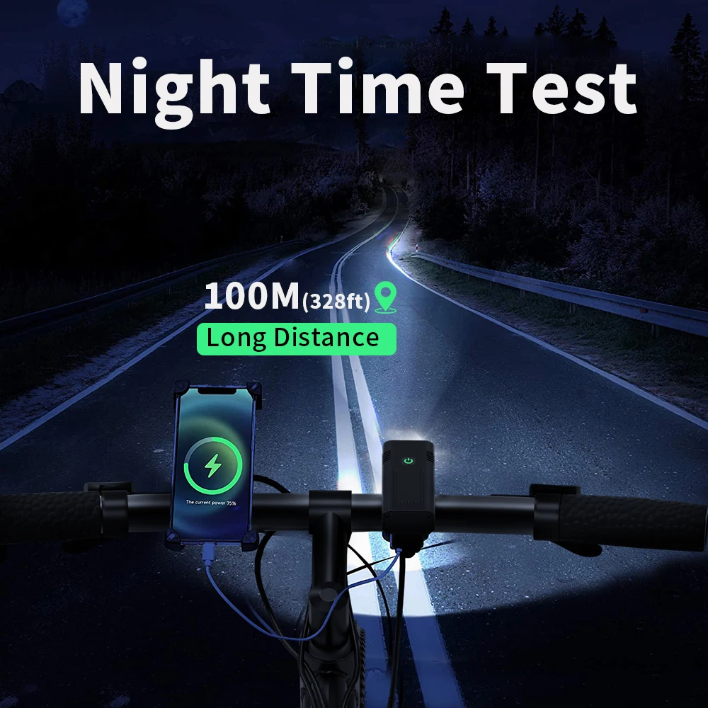 10000MAh 6-8 Đèn LED Xe Đạp USB Sạc 3600 Lumens Xe Đạp Đèn Pha Đèn Pin Siêu Sáng Đèn Trước Và lưng Phía Sau Đèn