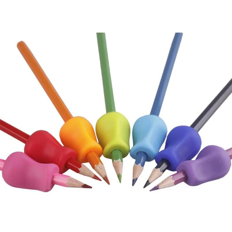 5/10 Cái Trẻ Em Viết Bút Chì Bút Trẻ Em Học Tập Practise Silicone Bút Viện Trợ Cầm Tư Thế Thiết Bị Hiệu Chỉnh Cho học Sinh Sinh Viên