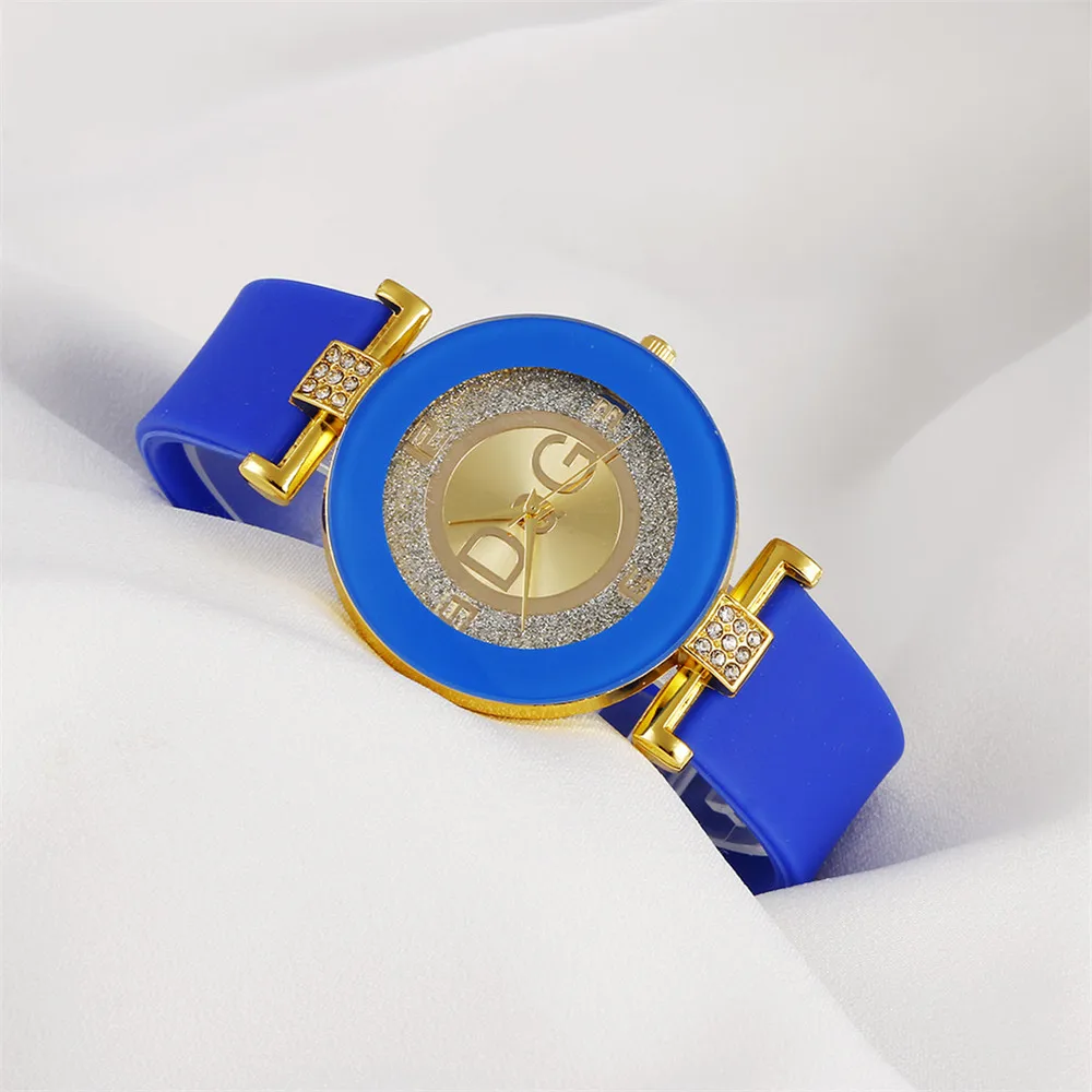 Reloj de cuarzo negro Simple para mujer, reloj de pulsera informal con banda de silicona a la moda para mujer, reloj femenino zegarek damski