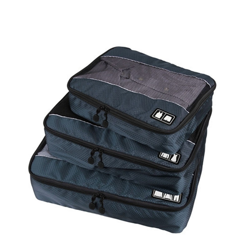 3 Pçs/set Cubos de Embalagem de Roupas Bolsa de Viagem para Camisas Calças Sacos de Vestuário Organizadores de Bagagem Necessaire