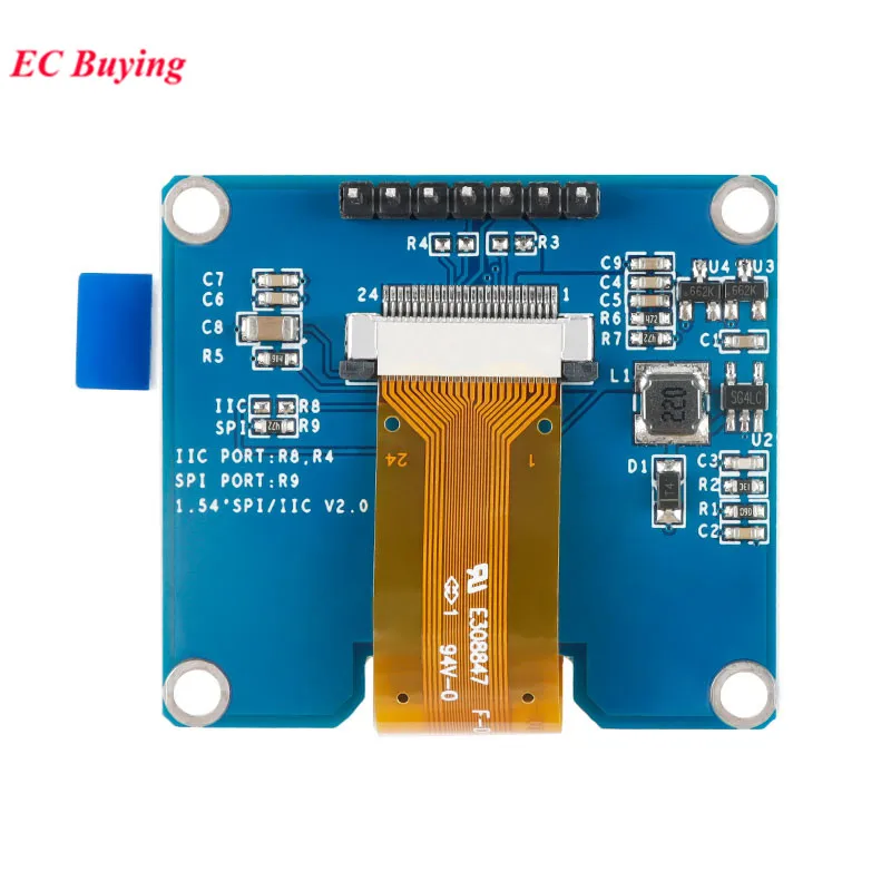 Módulo OLED de 1,54 pulgadas, pantalla LCD de 1,54 ", módulo de pantalla LED 128*64 SSD1309 interfaz SPI/IIC I2C para Arduino de 4 pines y 7 pines