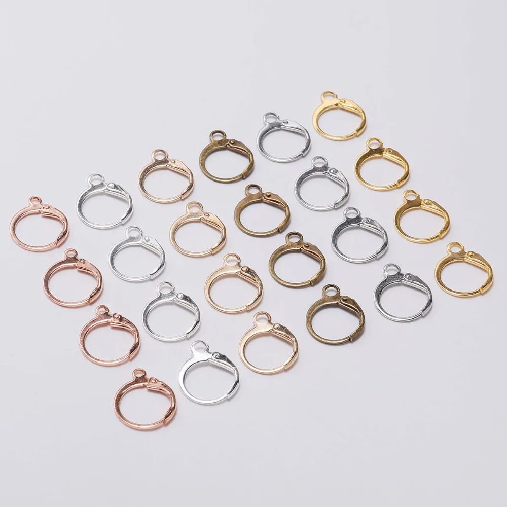 20 ชิ้น/ล็อต 14*12 มม.Lever GOLD Hook ต่างหู Clasps & Hooks วัสดุขนาดการตั้งค่าสายไฟฐาน Hoops สําหรับเครื่องประดับ DIY ทําอุปกรณ์