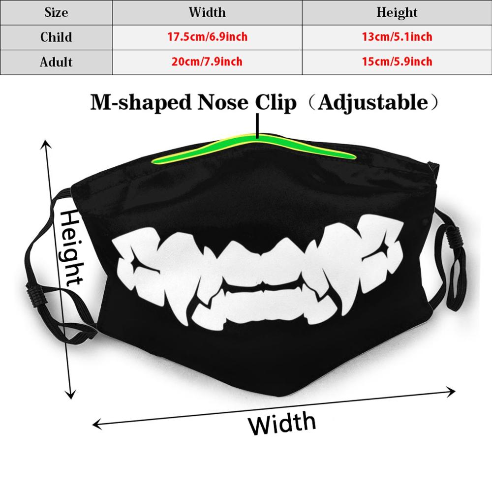 鬼牙面白いプリント再利用可能な Pm2.5 フィルターフェイスマスクアニメマンガエッジーグランジ原宿日本クールエモゴスパンクかわいいティーン