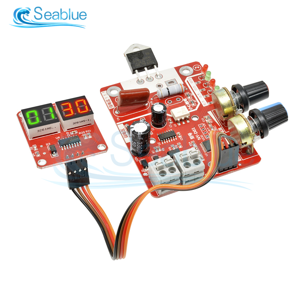 40A/100A Punktschweißmaschine Steuerplatine Punktschweißzeit und Stromregler Timing Strom mit Digitalanzeige