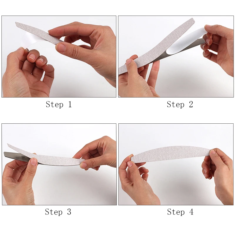 50 Buah/100 Buah Amplas Pengganti dengan Pegangan Logam File Kuku 100/180 Strip Tahan Lama Dapat Dilepas Set File Seni Kuku Manikur