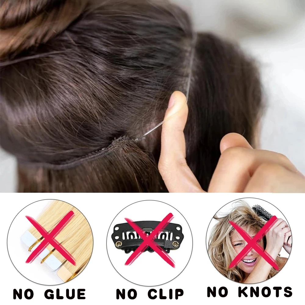 ผมไม่มีคลิปปลอมสังเคราะห์ Ombre สีบลอนด์สีชมพูสีน้ำตาลสีดำธรรมชาติ Wavy Curly False สำหรับชิ้นผู้หญิง