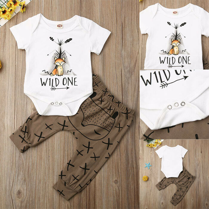 Pudcoco-Conjunto de ropa a la moda para niña, camiseta de manga corta con estampado de dibujos animados, Tops, pelele y pantalones, trajes de 2 piezas, 0 a 18M