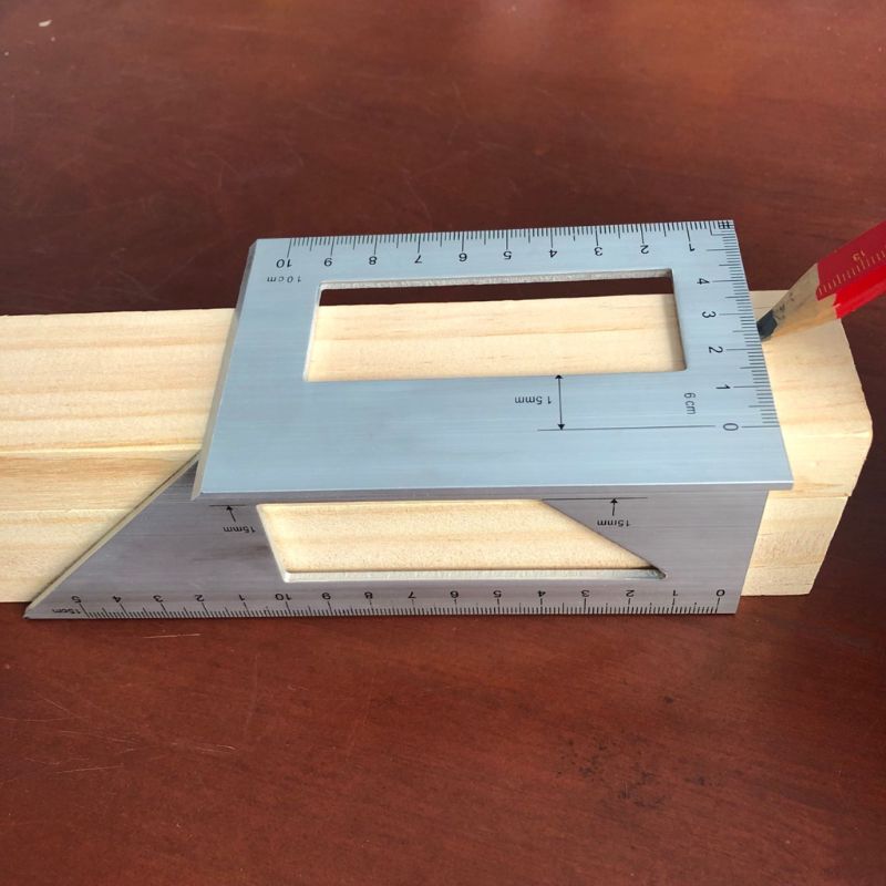 Aluminium Legierung Holz Platz Multifunktions Lineal 45 90 Grad Gauge Regel Holzbearbeitung Werkzeuge