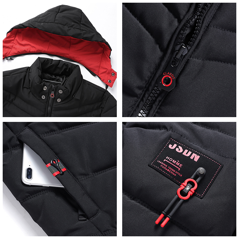 Homens 2024 inverno novo à prova de vento quente grosso parkas moda casaco com capuz masculino outono marca outwear clássico casual parkas jaquetas