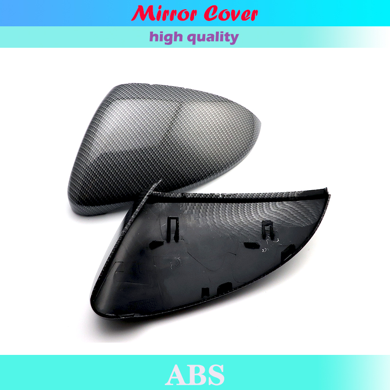 新しいフォルクスワーゲン VW ゴルフ MK7 7.5 GTI 7 ゴルフ 7 R トゥーラン L 車のサイドウイングバックミラーカバーカーボンファイバーパターン黒カバー