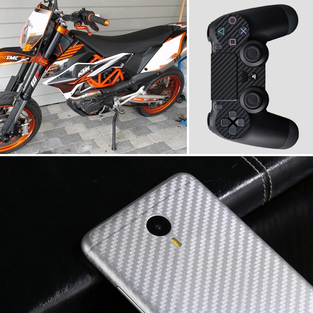 กว้าง 50 ซม.3D คาร์บอนไฟเบอร์ไวนิลฟิล์ม 3M สติ๊กเกอร์รถกันน้ํา DIY รถยนต์รถจักรยานยนต์รถยนต์จัดแต่งทรงผมห่อม้วนอุปกรณ์เสริม