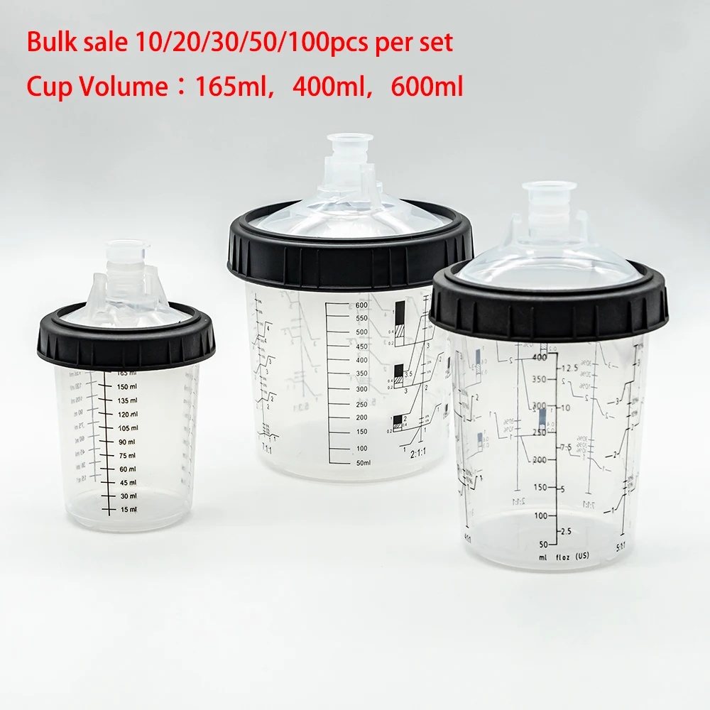 10/20/30/50 Con Số Lượng Lớn Bán Phun Sơn Xe Tăng Phun Trộn Cup 165/400/600Ml Dùng Một Lần Ly Đo Lường Loại H/O Nhanh Cup
