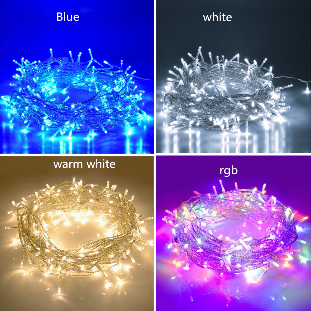 Guirnalda de luces LED impermeables para exteriores, 220V, 10M, 20M, 50M, para fiesta de Navidad, boda, cumpleaños, lámpara decorativa