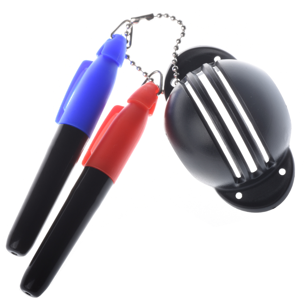 1Set Pena Penanda Tri-line Bola Golf Alat Pelurusan Pelurusan Gambar Penggaris Bola Mudah dengan 2 Pena