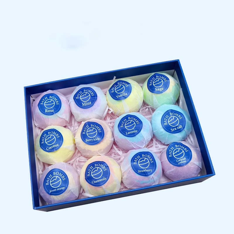 Badebombe-Kugel-Set, 12-teilig, getrocknete Blumen, gemischte Farben, ätherisches Öl, Badekugel, gemischte Farben, schwimmende Kugel, Badesalz-Kugelbombe