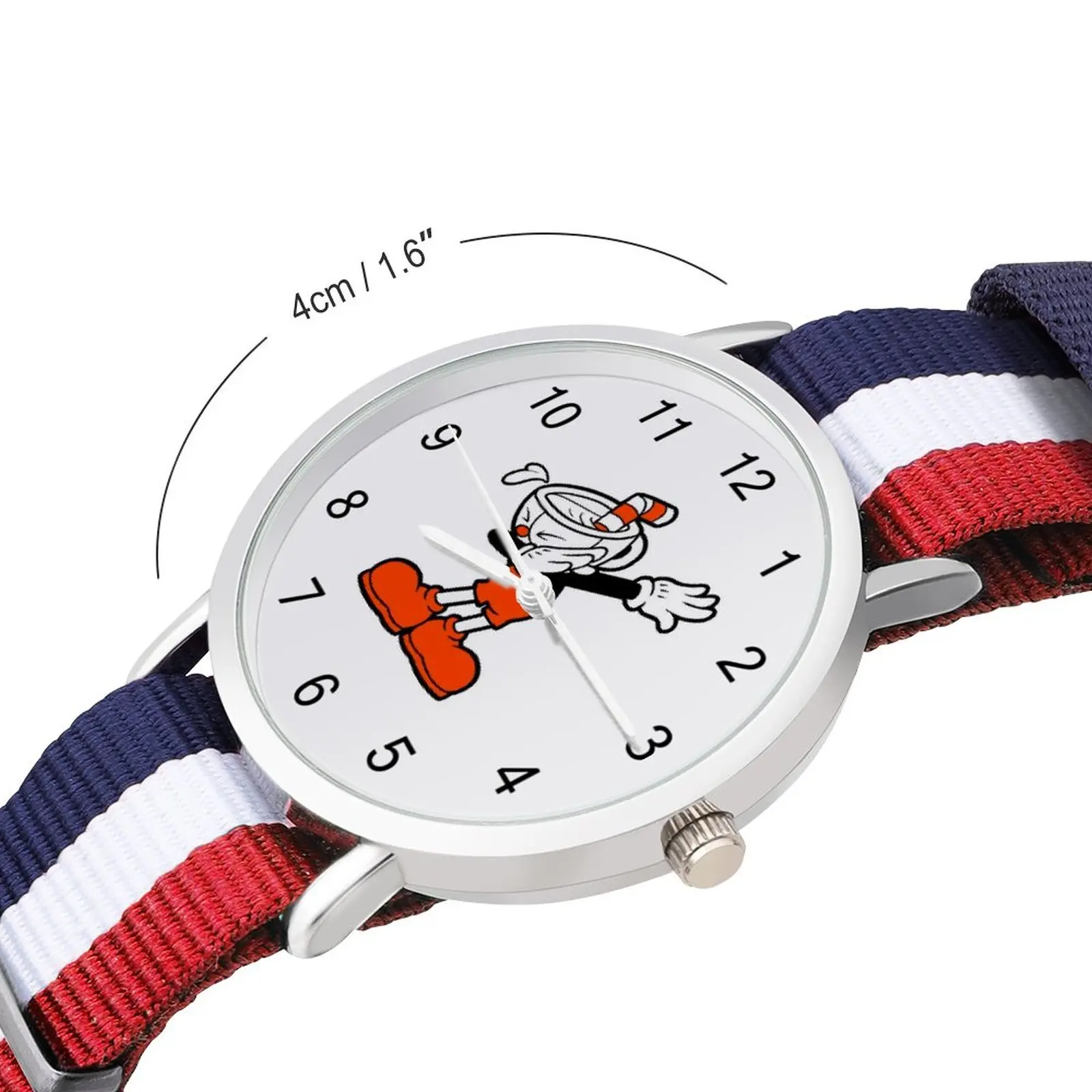Cuphead ควอตซ์นาฬิกาสไตล์นาฬิกาข้อมือนาฬิกาฟิตเนสคุณภาพสูงนาฬิกาข้อมือ