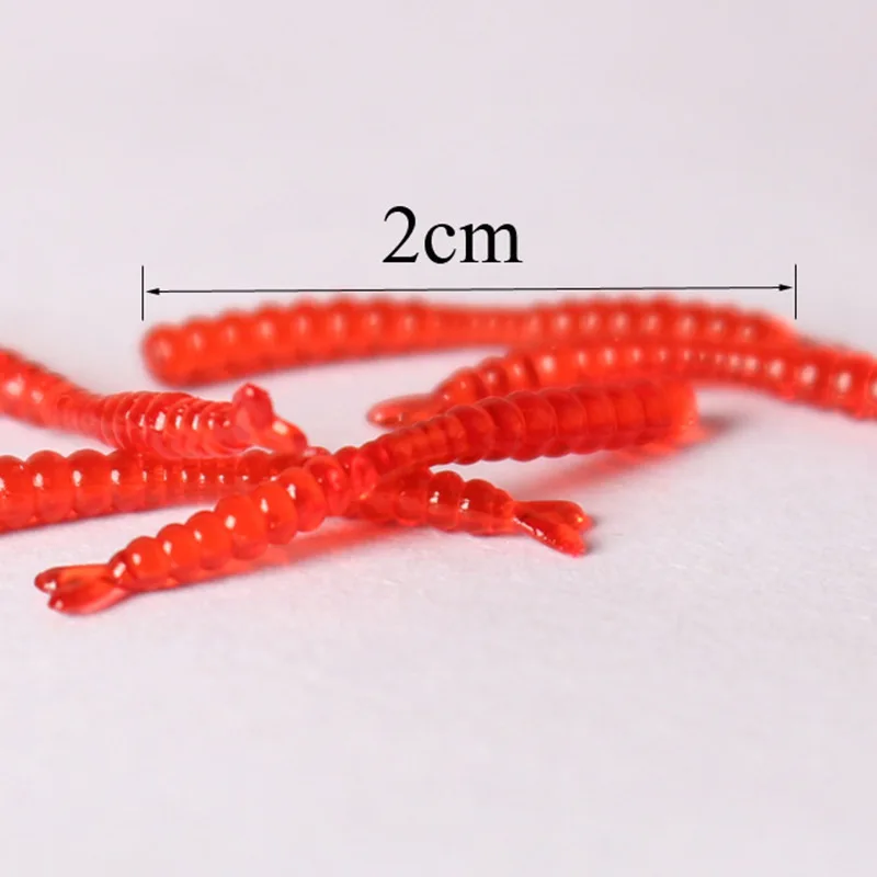 50 Cái/lốc Sống Động Như Thật Giun Đỏ Mồi Mềm Mùi Tôm Mùi Nhân Tạo Silicone Mồi Câu Cá Bass 2Cm Mô Phỏng Giun Đất Takcle