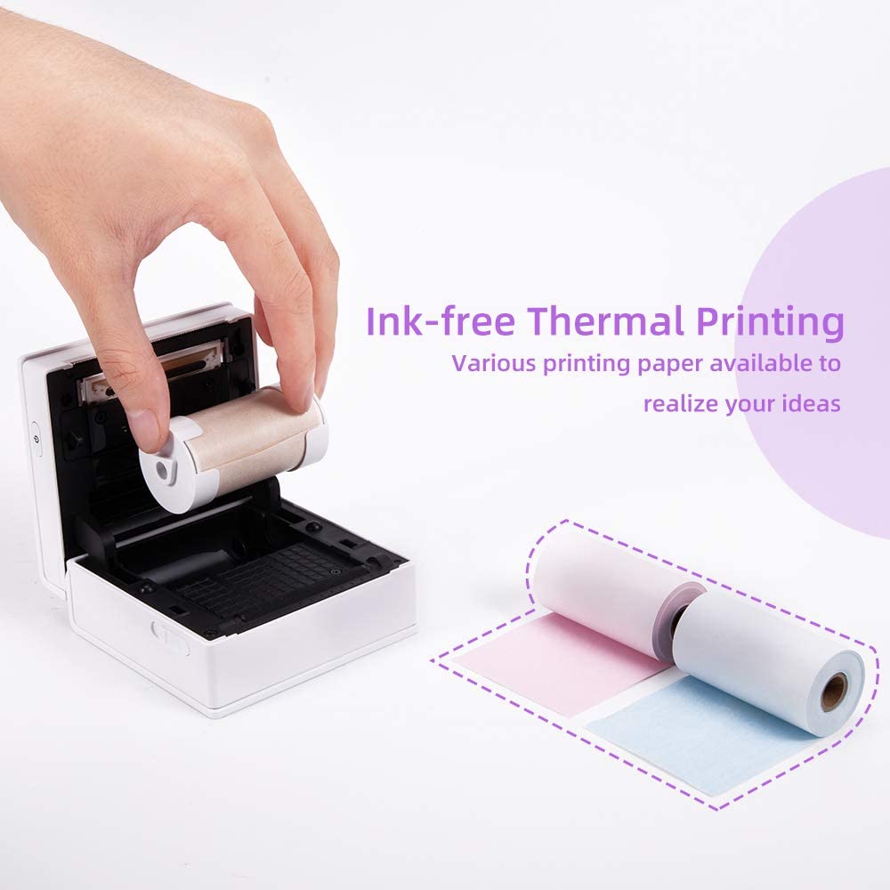 กระดาษความร้อน Original Phomemo สติกเกอร์ 3 ม้วน Fit M02 M02S M02 Pro เครื่องพิมพ์ความร้อน MINI Thermal Photo สติกเกอร์